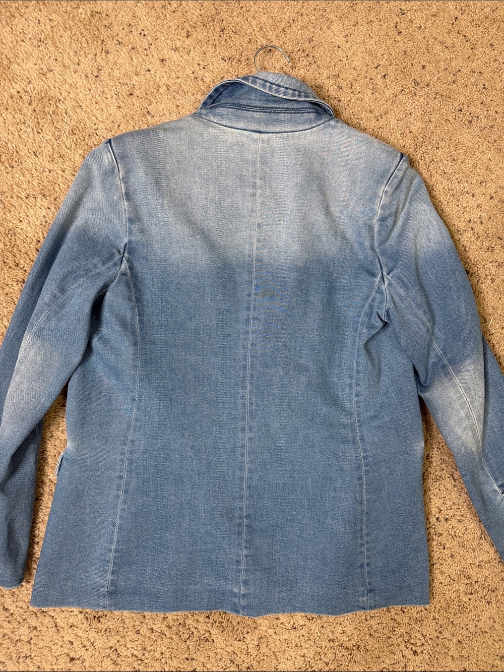 New A Loves A Light Blue Denim Double-Breasted Blazer Jacket - Women S - Picture 4 of 4